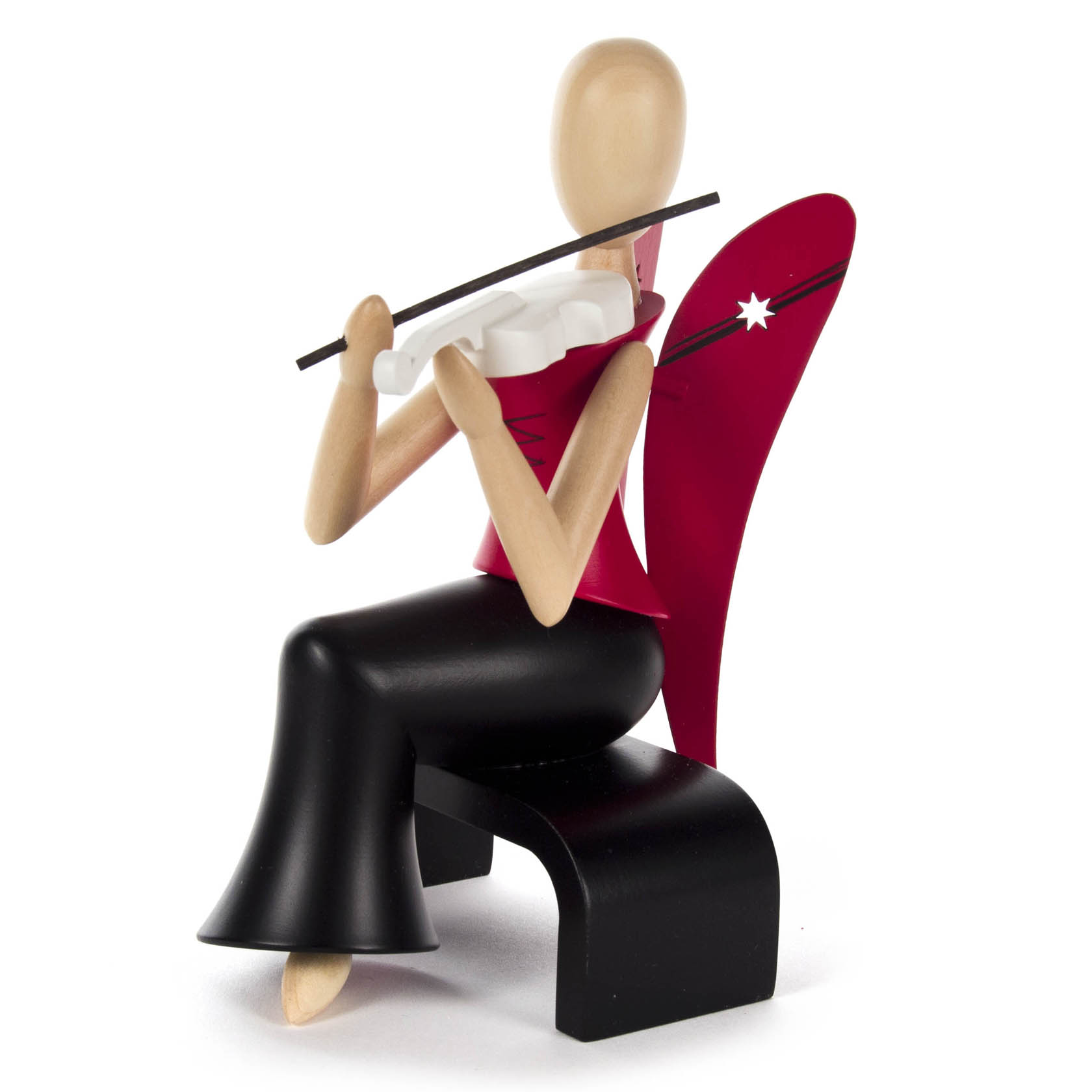 Engel mit Geige sitzend 15,5cm -Sternkopf-