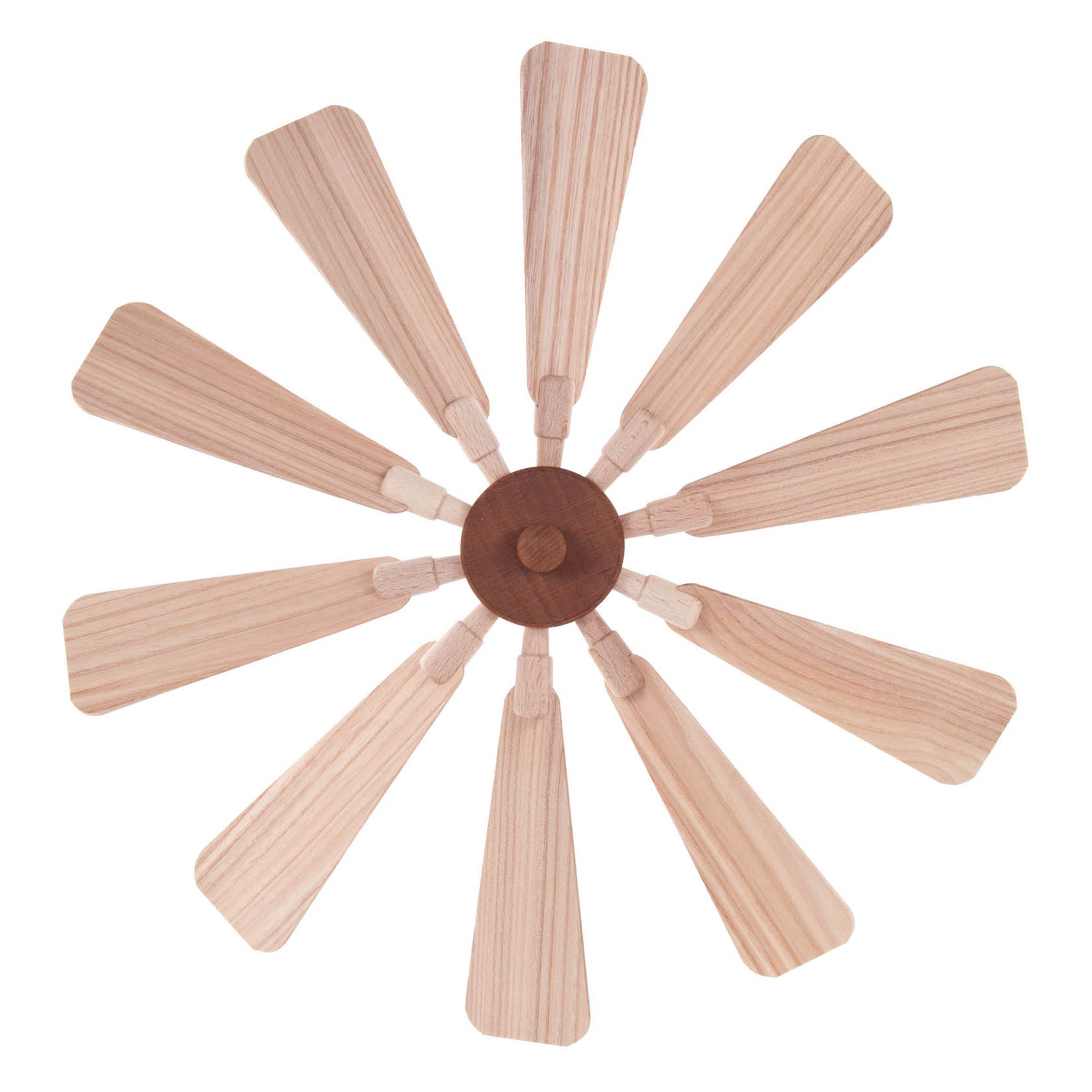 A wooden impeller featuring nine uniformly spaced, flat blades radiating from a central hub. im Dregeno Online Shop günstig kaufen