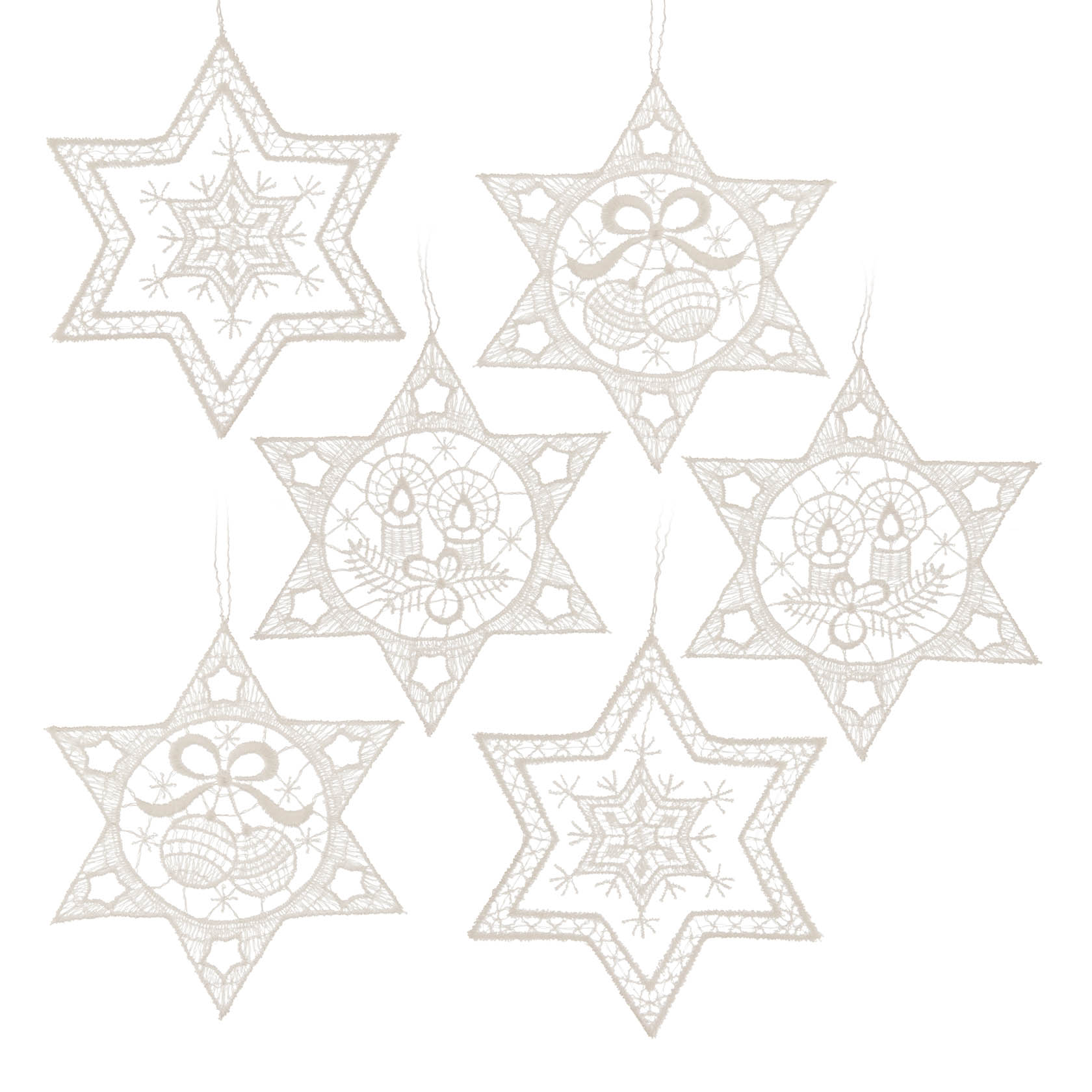 Behang Stern-Motiv Plauener Spitze 6-teilig im Dregeno Online Shop günstig kaufen