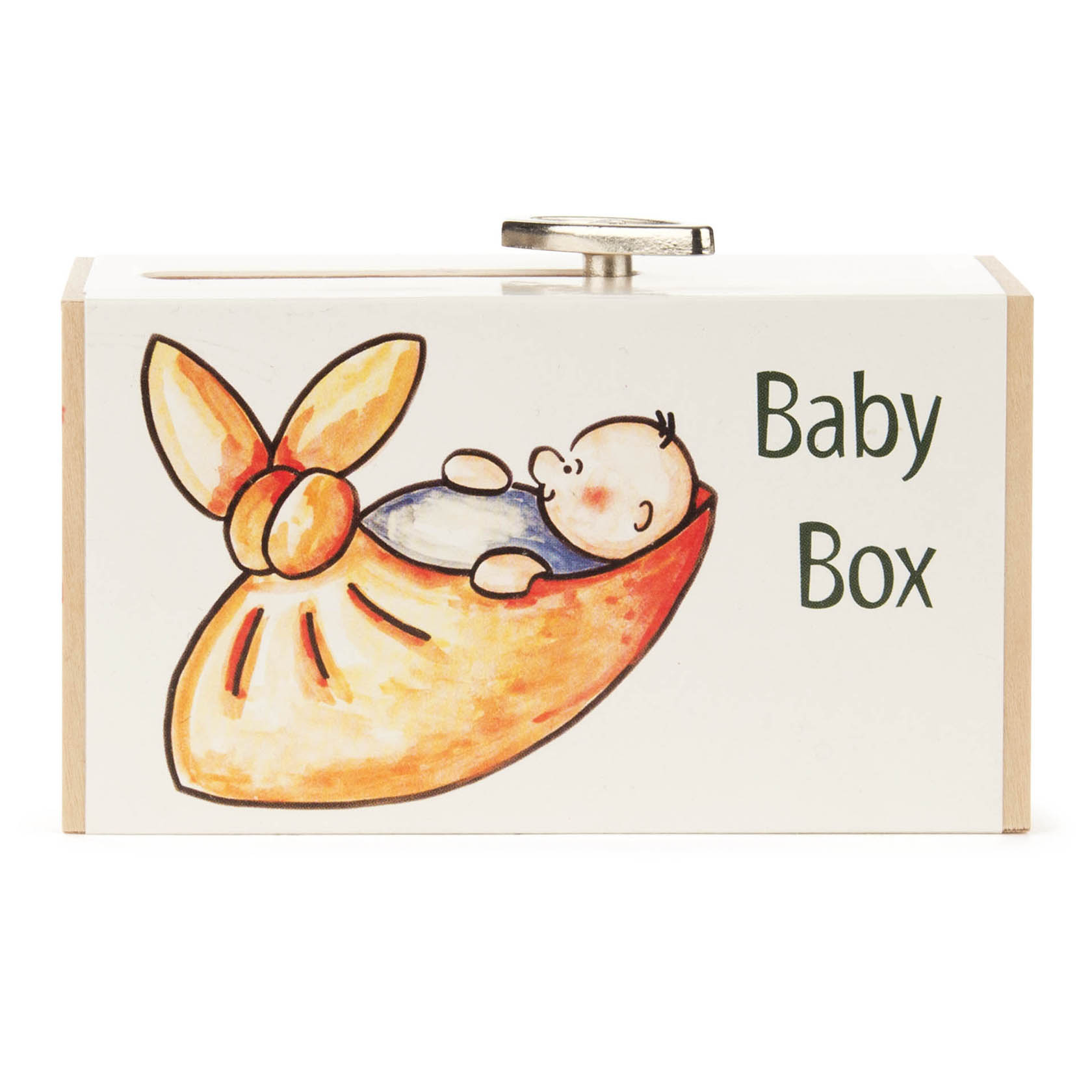 Schiebebox "Baby-Box" mit Storch Melodie: Happy Birthday
