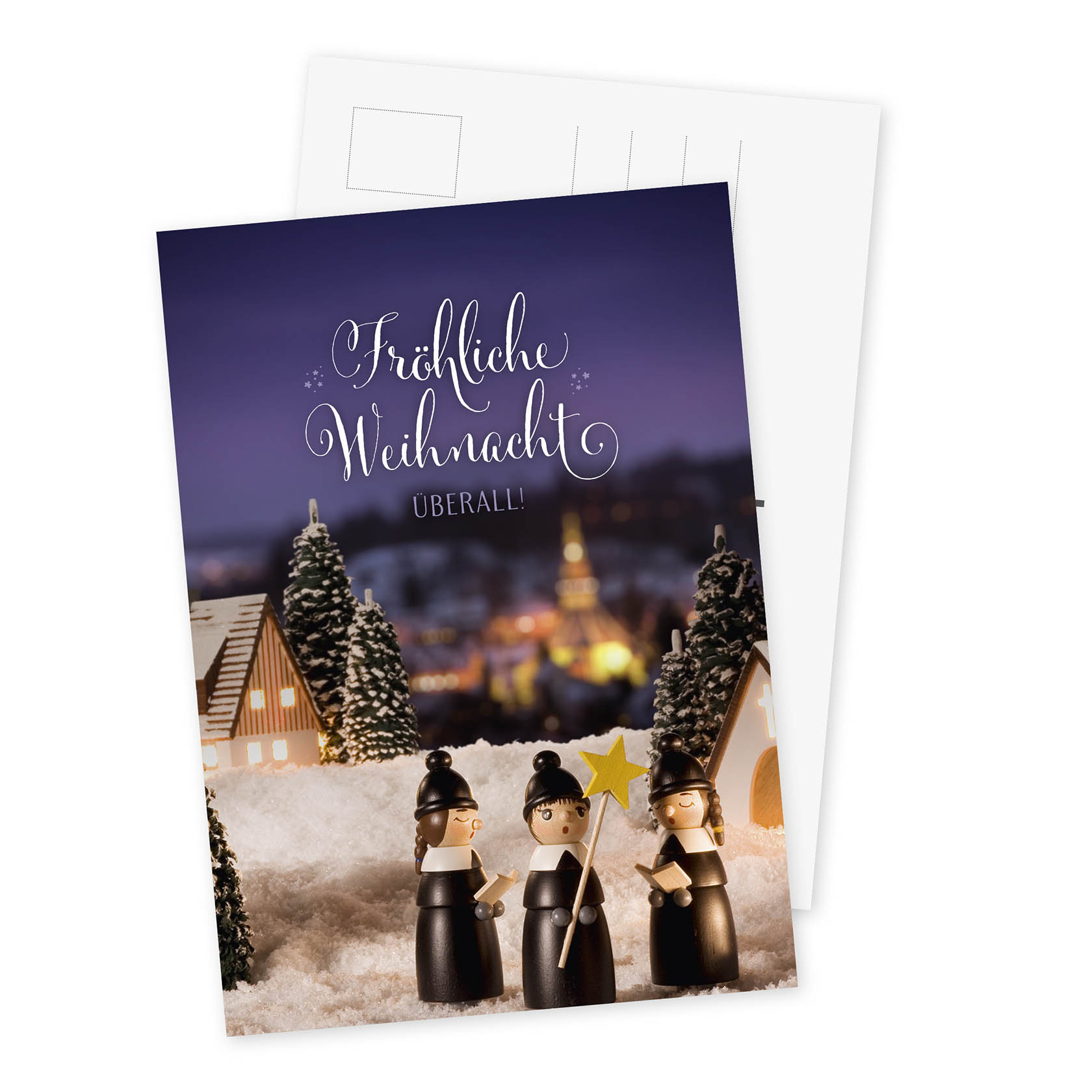 Postkarte "Fröhliche Weihnachten überall" im Dregeno Online Shop günstig kaufen