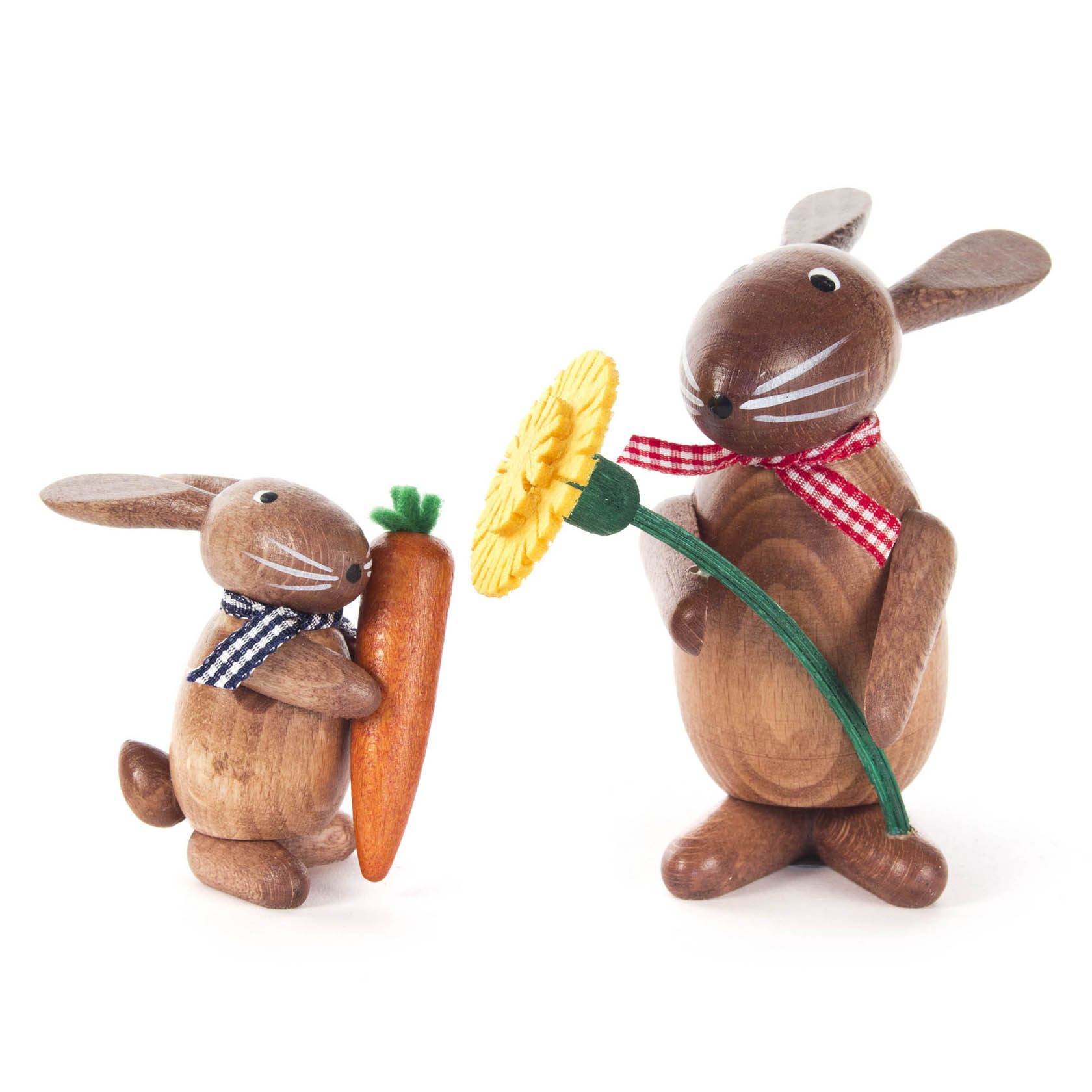 Hase mit Maiblume und Hase mit Möhre braun im Dregeno Online Shop günstig kaufen