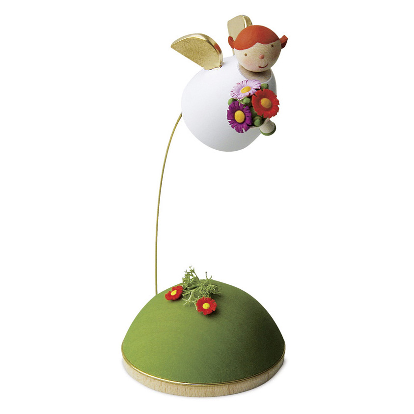 Schutzengel mit Blume schwebend am Ständer 